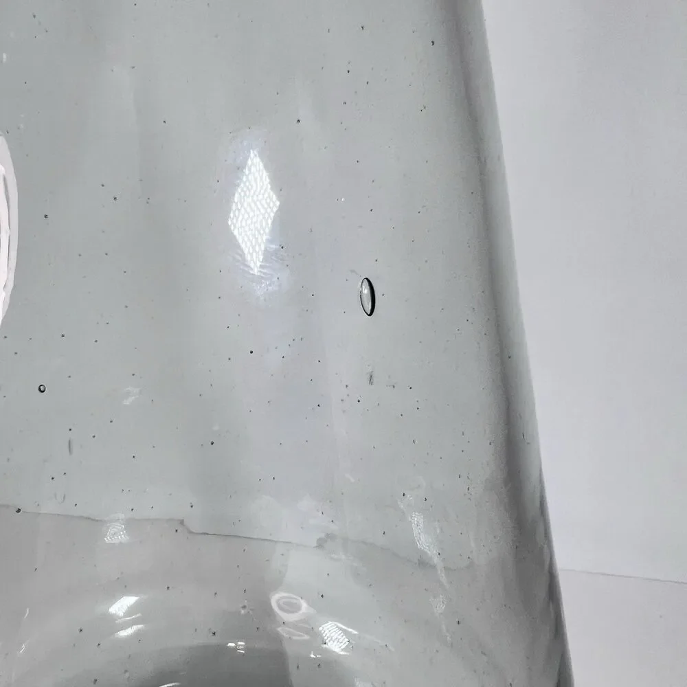 West‎ Elm Modern Clear Smoke Gray Recycled Glass Vase Hand Blown 12 3/4”